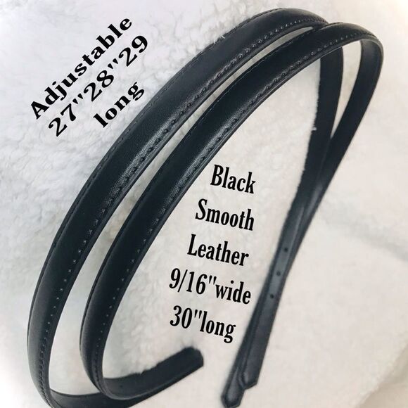 Replacement straps BLACK SMOOTH LEATHER - Picture 1 of 7